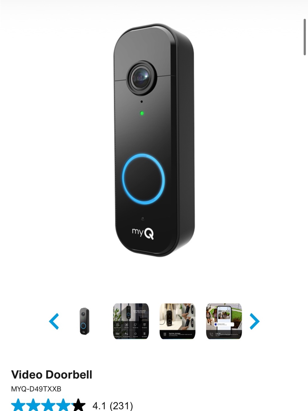 myQ Video Doorbell in Black